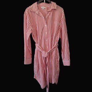 Free Assembly Red/White Shirt Dress Sz XXL